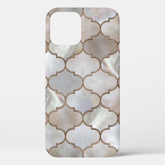 Moroccan trellis Pearl and Gold Case-Mate iPhone Case (Back)