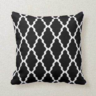 Moroccan Trellis Pillow in Black and White
