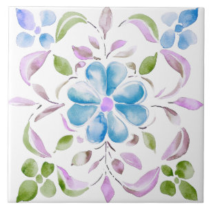 Moroccan Watercolor Boho Tile