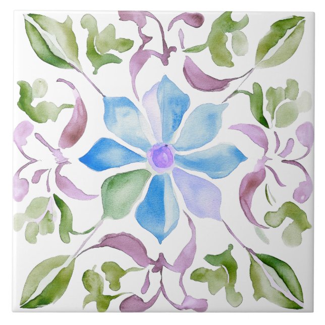  Moroccan Watercolor Boho Tile (Front)