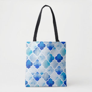 Moroccan Watercolor: Hand Drawn Seamless Tote Bag
