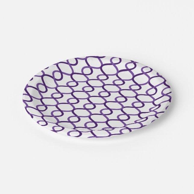 Moroccan weave pattern paper plate (Angled)