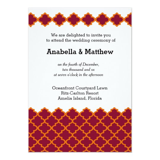 Moroccan wedding card