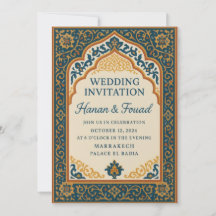 Moroccan Wedding Invitation Template – Elegant Isl