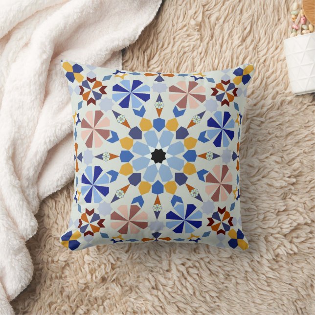 Moroccan Zelije !Moroccan Zellige Cushion (Blanket)