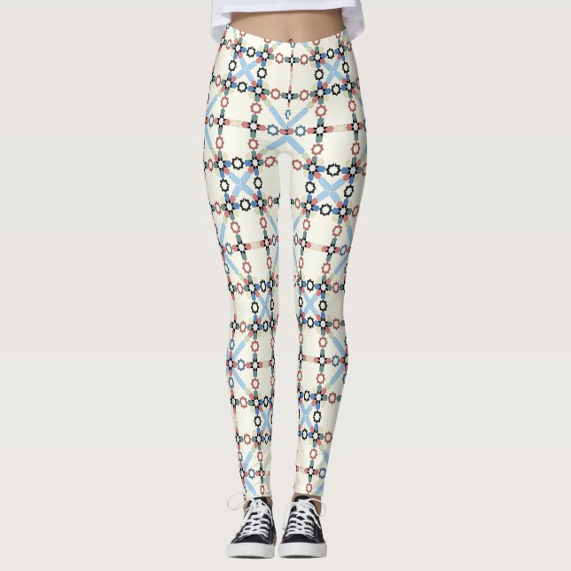 Moroccan Zelije !Moroccan Zellige Leggings (Front)