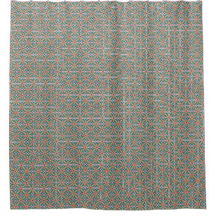 Moroccan Zellige Inspired Geometric Shower Curtain