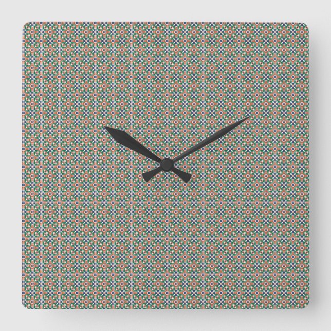 Moroccan Zellige Pattern Ornate Wall Clock (Front)