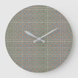 Moroccan Zellige Pattern Ornate Wall Clock