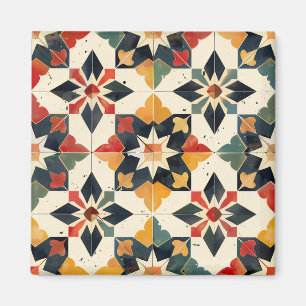 Moroccan Zellij Red Yellow and Green Magnet