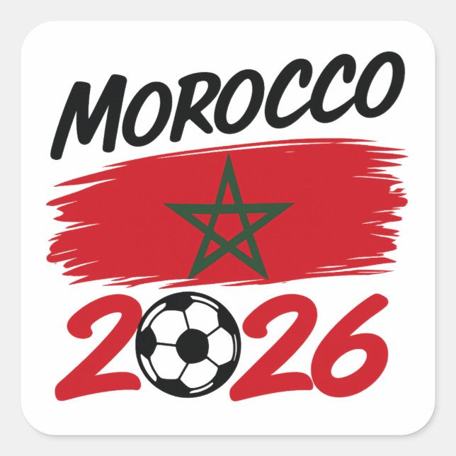 Morocco 2026 Soccer Fan Football Supporter Pride  Square Sticker (Front)