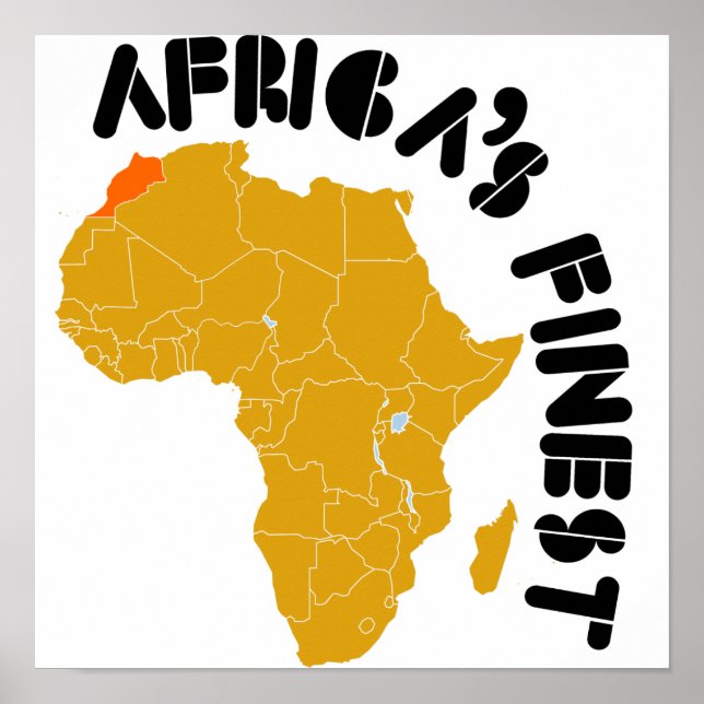Morocco, Africa map design Poster (Front)