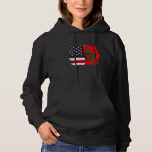 Morocco and America USA Flag Roots Half Moroccan A Hoodie
