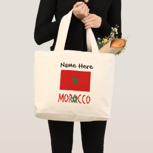 Morocco and Moroccan Flag Personalised  Large Tote
