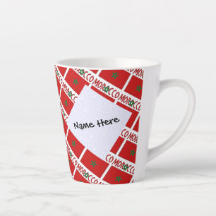 Morocco and Moroccan Flag Tiled Personalised  Latte Mug