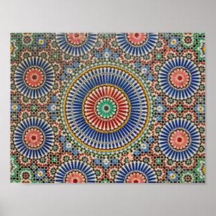 morocco arab mosaic islam religious pattern poster