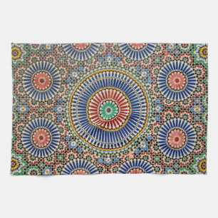 morocco arab mosaic islam religious pattern tea towel