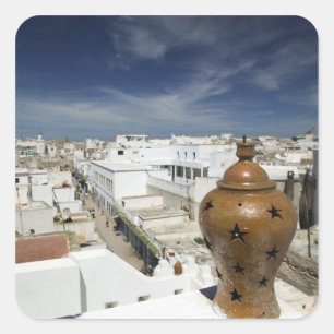 MOROCCO, Atlantic Coast, ESSAOUIRA: High Vantage Square Sticker