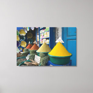 MOROCCO, Atlantic Coast, ESSAOUIRA: Spice Market Canvas Print