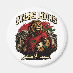 Morocco Atlas Lions Fan Vintage Magnet