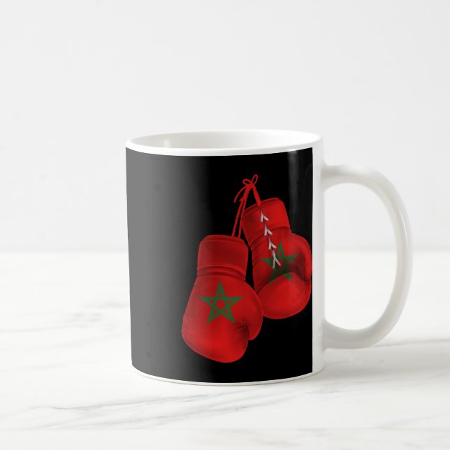 Morocco Boxing Gloves Flag Pride Moroccan Boxing  Coffee Mug (Right)