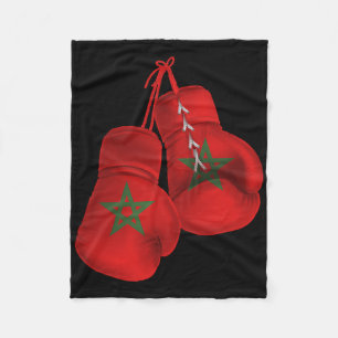 Morocco Boxing Gloves Flag Pride Moroccan Boxing Fleece Blanket