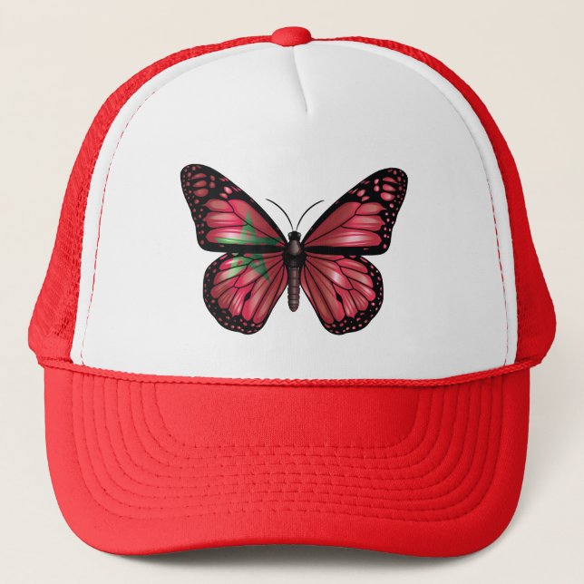 Morocco butterfly monarch flag trucker hat (Front)