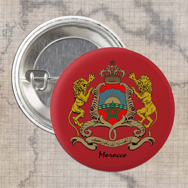 Morocco button, patriotic Moroccan Flag fashion 3 Cm Round Badge (Creator Uploaded)