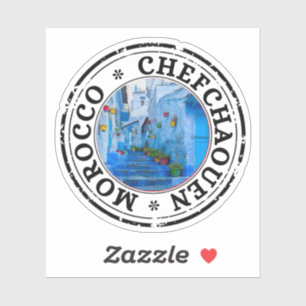 Morocco chefchaouen Seal Sticker Round Flag