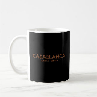 Morocco City Coordinates Casablanca Coffee Mug