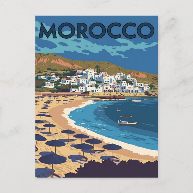 Morocco Coastal Town Postcard (Front)