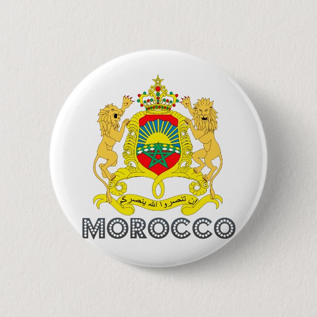 Morocco Coat of Arms 6 Cm Round Badge (Front)