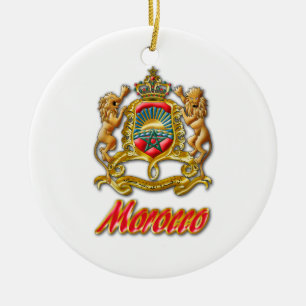 Morocco Coat of Arms Ceramic Tree Decoration