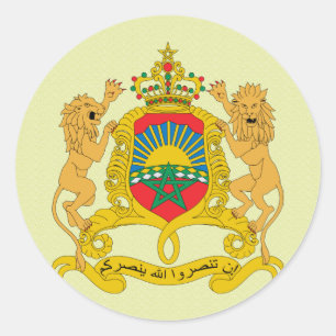 Morocco Coat of Arms detail Classic Round Sticker