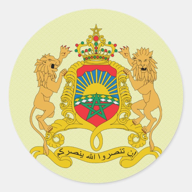 Morocco Coat of Arms detail Classic Round Sticker (Front)