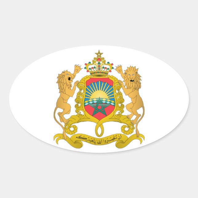 Morocco Coat of Arms Oval Sticker (Front)