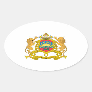 Morocco Coat of Arms Oval Sticker