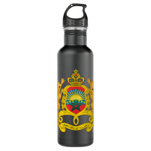 Morocco Coat of arms Tee Flag souvenir Rabat 710 Ml Water Bottle