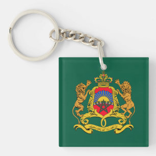 Morocco country coat arms symbol emblem flag key ring