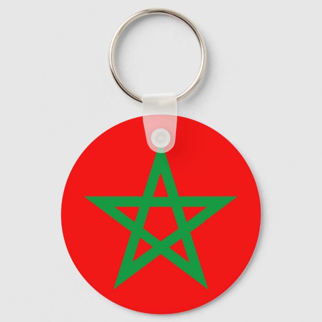morocco country flag symbol star key ring (Front)