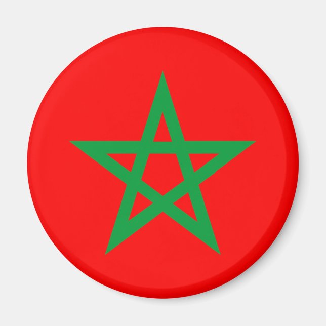 morocco country flag symbol star magnet (Front)