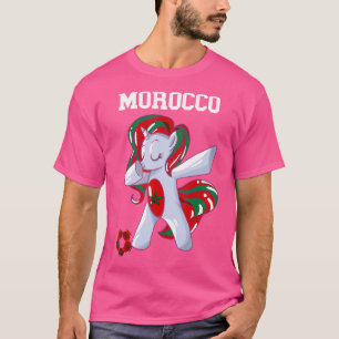 Morocco Dabbing Unicorn Moroccan Pride Moroccan So T-Shirt