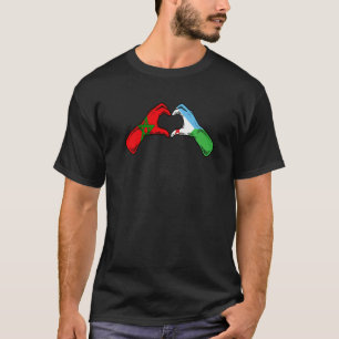 Morocco Djibouti Flag - Moroccan Djiboutian Heart T-Shirt