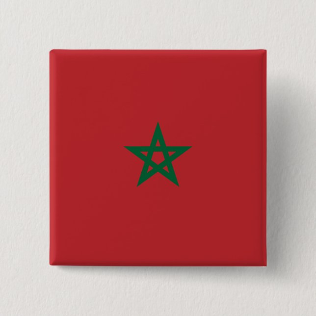 Morocco Flag 15 Cm Square Badge (Front)