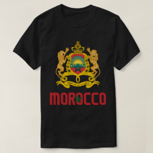 Morocco Flag and Coat Of Arms Patriotic T-Shirt