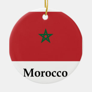 Morocco Flag And Name Ceramic Tree Decoration