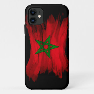 Morocco flag brush stroke, national flag iPhone 11 case