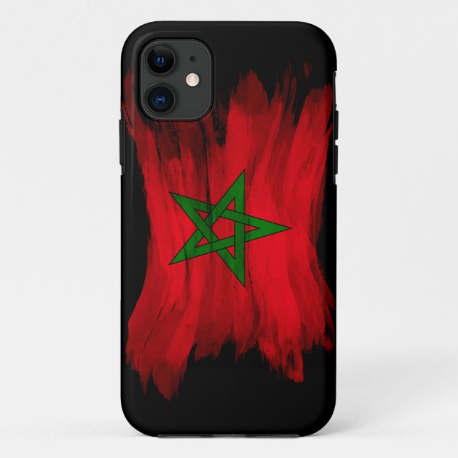 Morocco flag brush stroke, national flag Case-Mate iPhone case (Back)