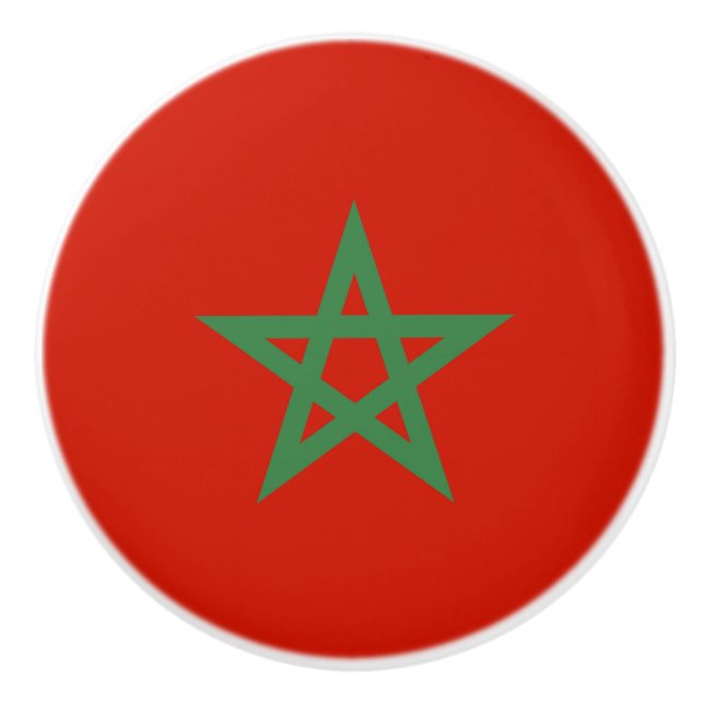 Morocco flag ceramic knob (Front)