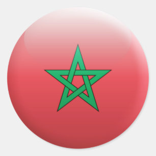 Morocco Flag Classic Round Sticker